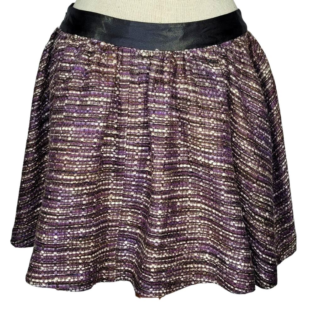 Purple Tweed Glitter Hand Made Mini Skirt Size 8